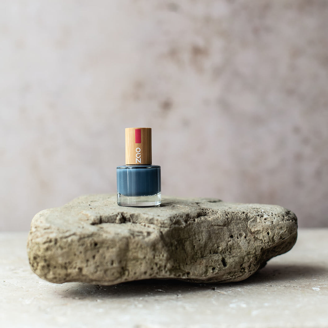 Zao Makeup Nail Polish - Grey Blue - Life Before Plastik