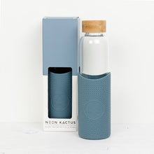 Load image into Gallery viewer, Neon Kactus Glass Water Bottle - Storm Grey | Life Before Plastic
