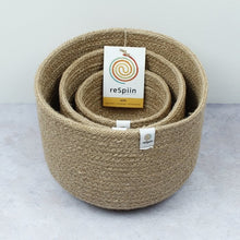 Load image into Gallery viewer, Respiin Tall Jute Basket x3 Set - Natural - Life Before Plastik
