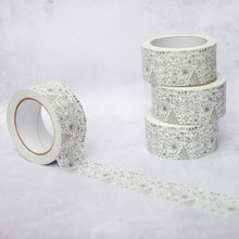 Load image into Gallery viewer, Tape It Shut - White Biodegradable Paper Tape in Christmas Design (50mm) - Life Before Plastic
