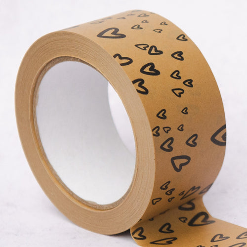 Tape It Shut - Biodegradable Paper Tape with Hearts (50mm) - Life Before Plastic